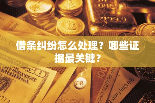 武汉借条纠纷怎么处理？哪些证据最关键？