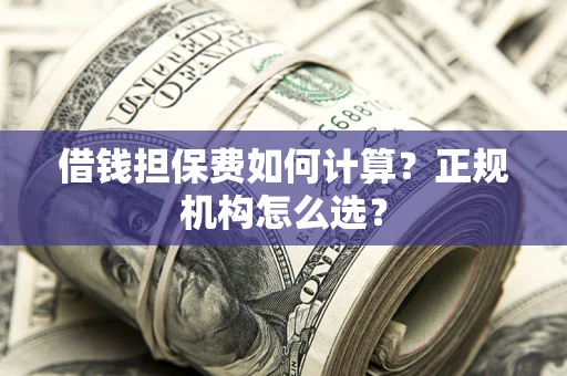 武汉借钱担保费如何计算？正规机构怎么选？