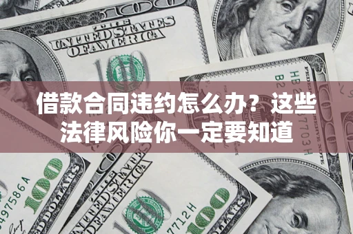武汉借款合同违约怎么办？这些法律风险你一定要知道