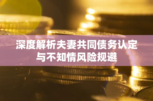 武汉深度解析夫妻共同债务认定与不知情风险规避
