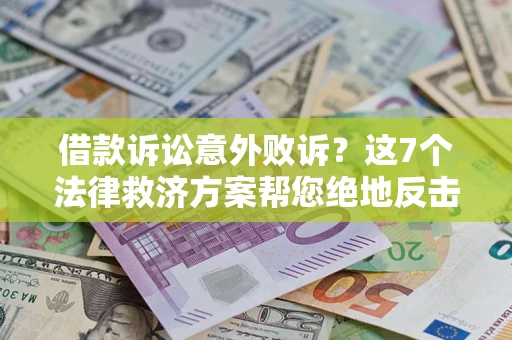 武汉借款诉讼意外败诉？这7个法律救济方案帮您绝地反击！