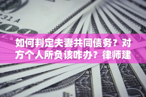 武汉如何判定夫妻共同债务？对方个人所负该咋办？律师建议