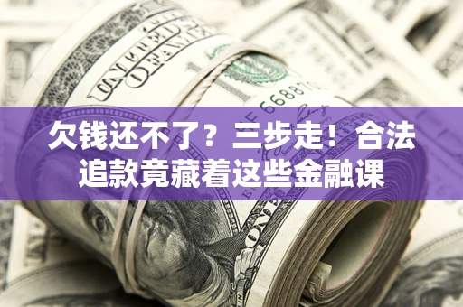 武汉欠钱还不了？三步走！合法追款竟藏着这些金融课