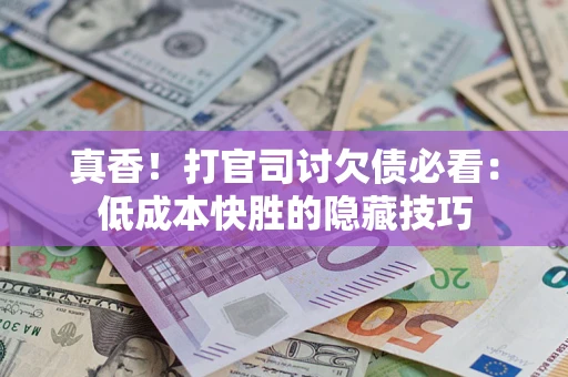 武汉真香！打官司讨欠债必看：低成本快胜的隐藏技巧