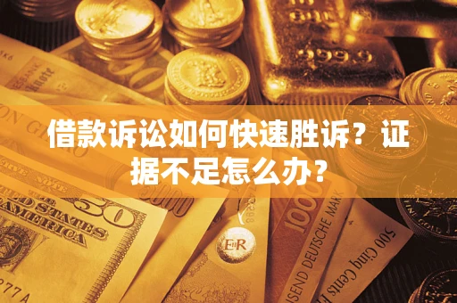 武汉借款诉讼如何快速胜诉？证据不足怎么办？