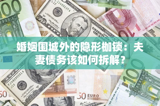 武汉婚姻围城外的隐形枷锁：夫妻债务该如何拆解？